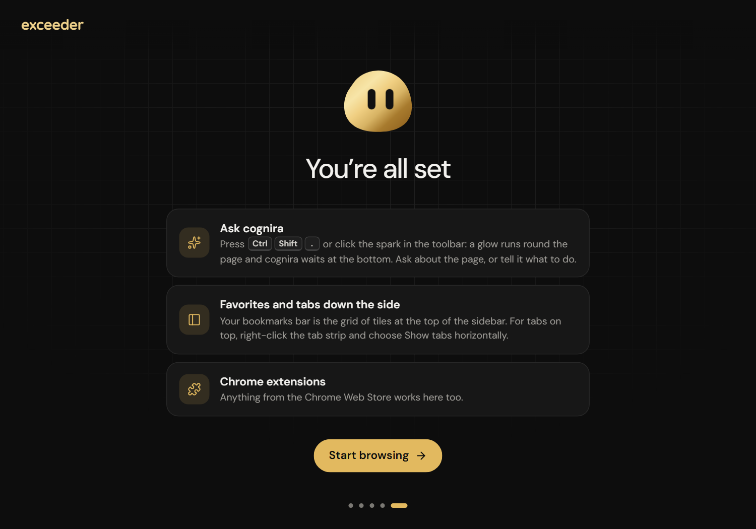 exceeder setup: the last step, with tips for cognira and tabs